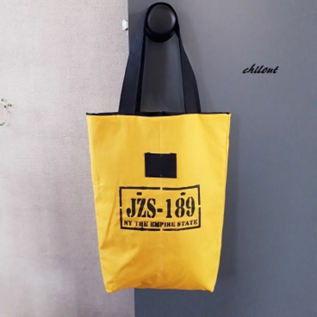 トートバッグ：イエロー×ブラック【0325】 レディースのバッグ(トートバッグ)の商品写真