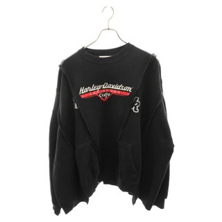 DISCOVERED ディスカバード NEWSED WIDE COLLEGE SWEAT ハーレーダビッドソン ワイドカレッジ スウェットトレーナー ブラック