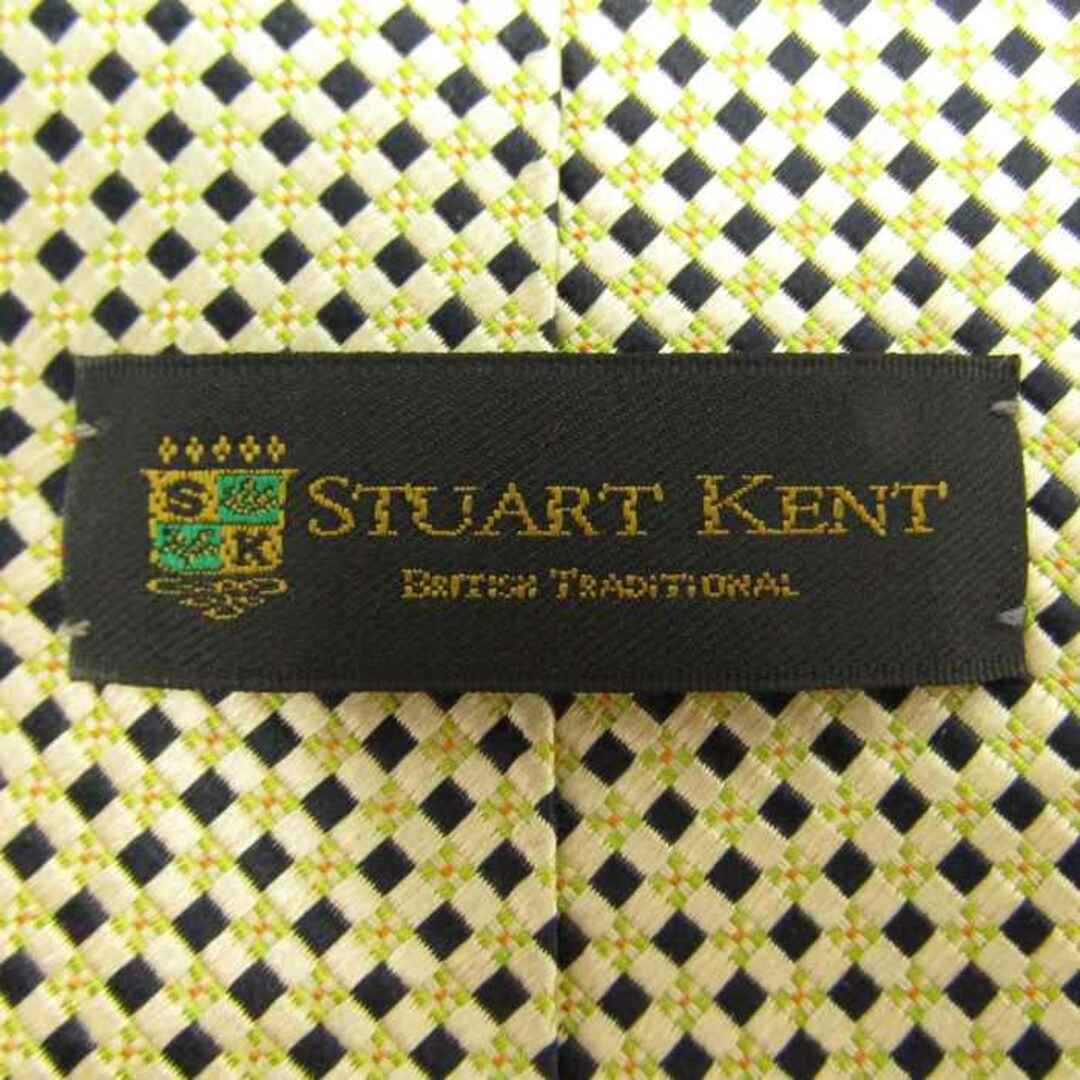 スチュアートケント ブランドネクタイ チェック柄 シルク 日本製 PO  メンズ イエロー Stuart Kent メンズのファッション小物(ネクタイ)の商品写真