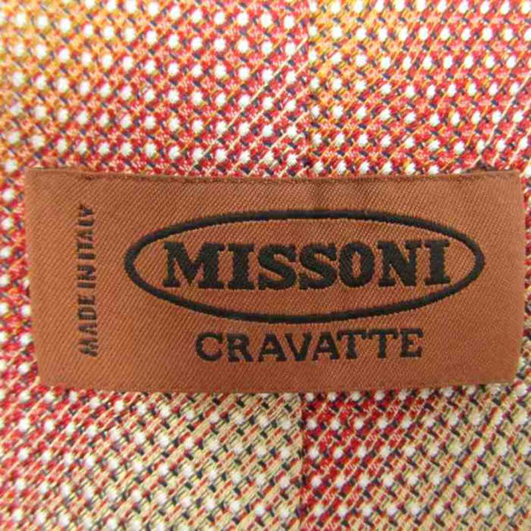 MISSONI(ミッソーニ)のミッソーニ ブランドネクタイ 総柄 シルク イタリア製 PO  メンズ レッド Missoni メンズのファッション小物(ネクタイ)の商品写真