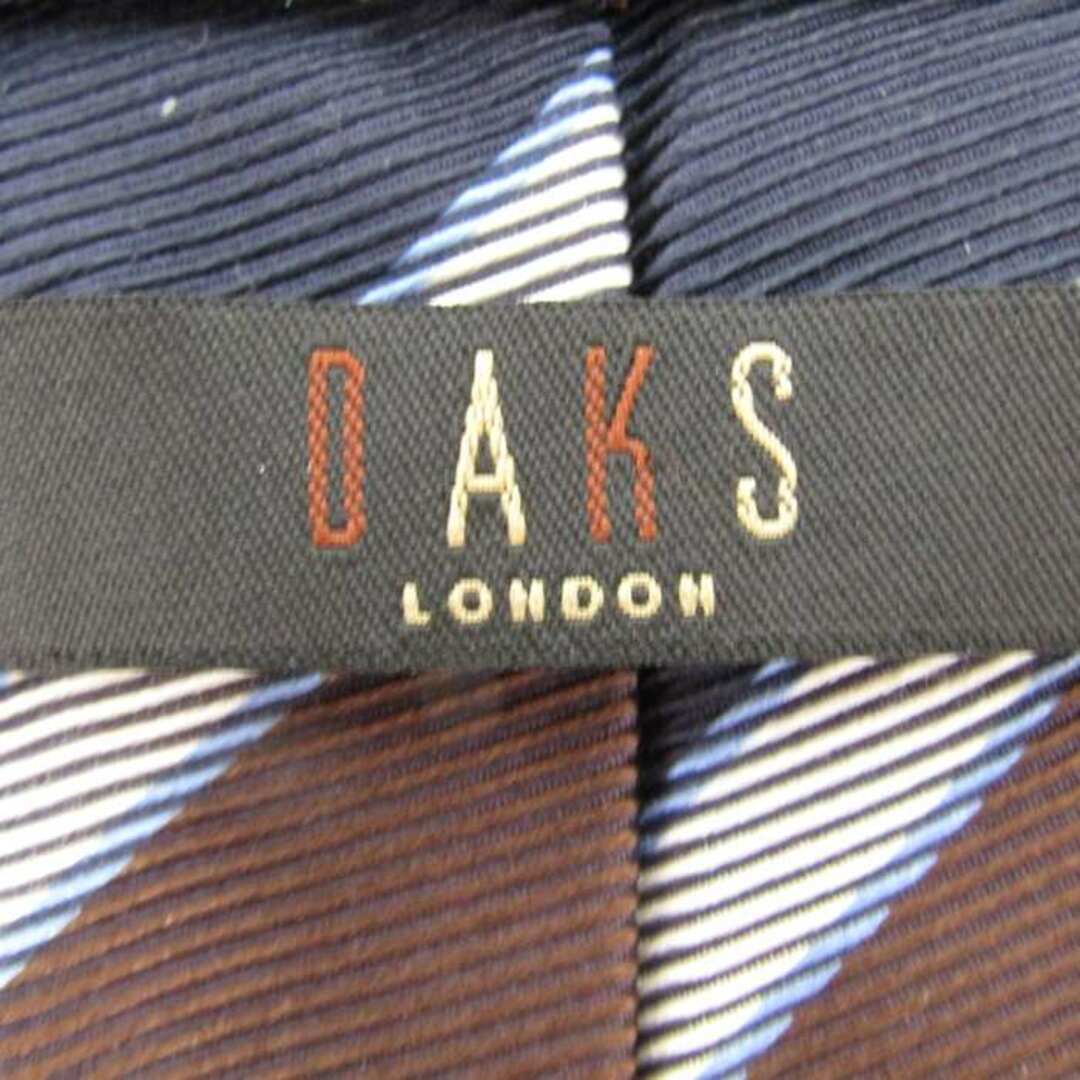 DAKS(ダックス)のダックス ブランドネクタイ ストライプ柄 シルク PO  メンズ ブラウン DAKS メンズのファッション小物(ネクタイ)の商品写真