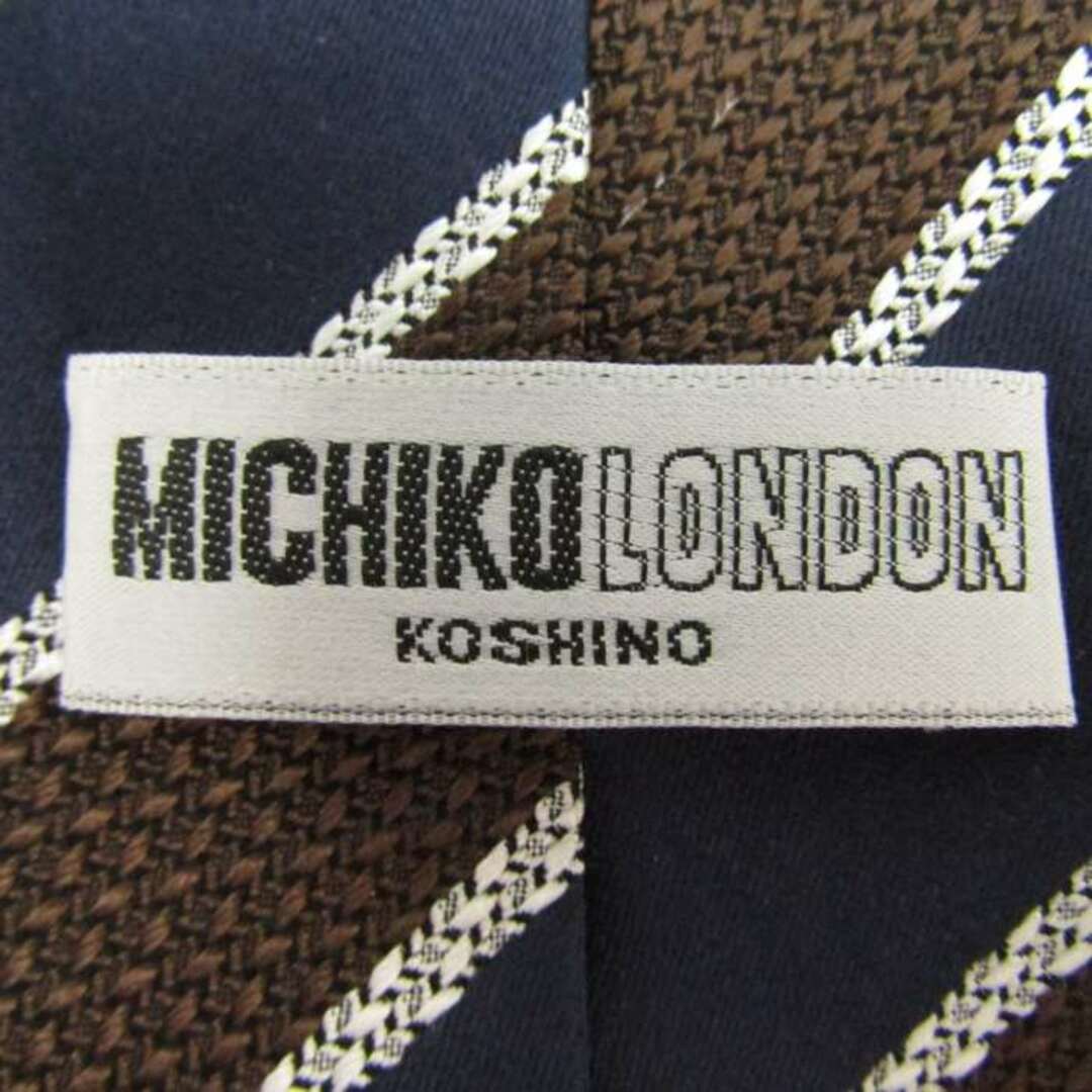 MICHIKO LONDON(ミチコロンドン)のミチコロンドン ブランドネクタイ ストライプ柄 シルク 日本製 PO  メンズ ブラウン MICHIKO LONDON メンズのファッション小物(ネクタイ)の商品写真