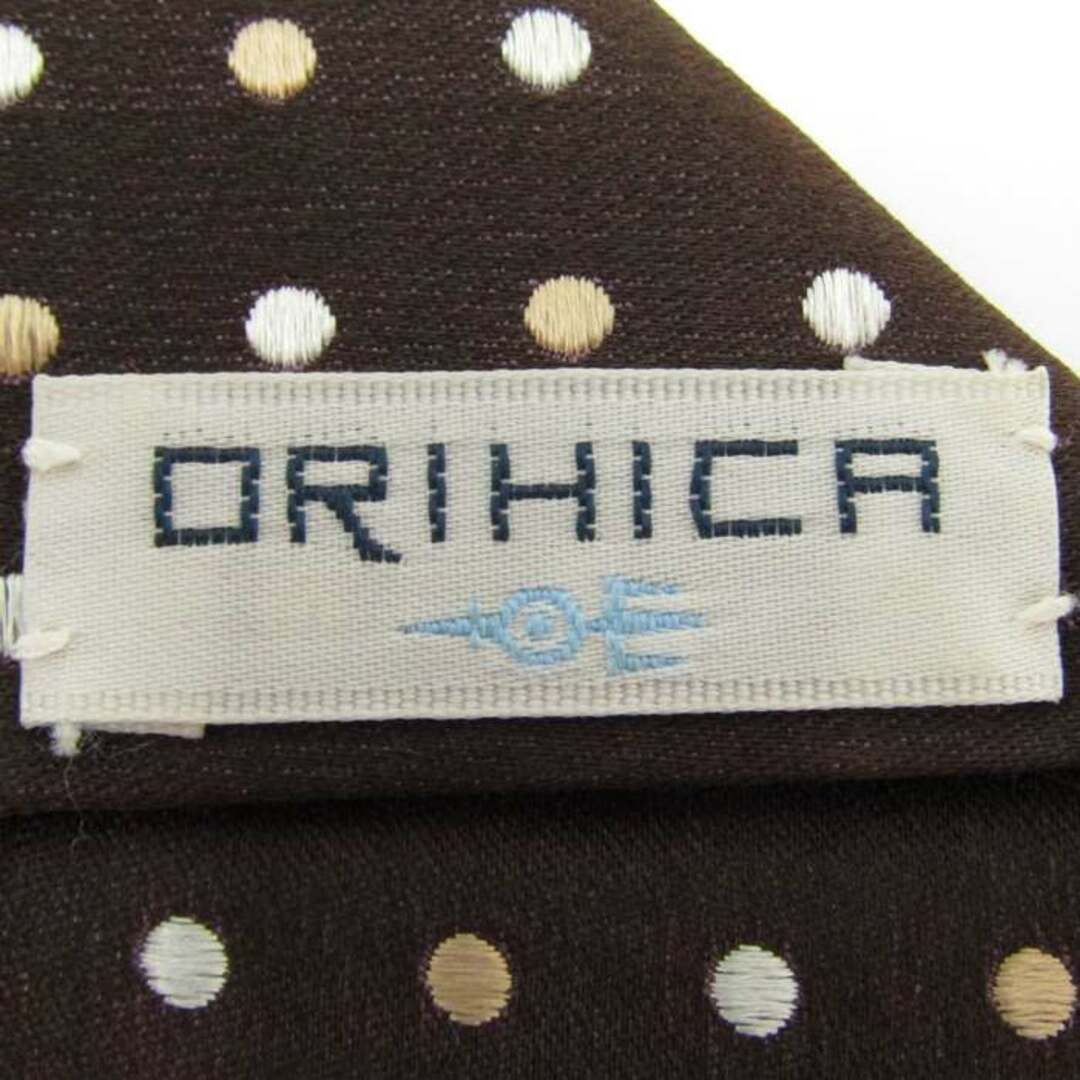 オリヒカ ブランドネクタイ ドット柄 シルク PO  メンズ ブラウン ORIHICA メンズのファッション小物(ネクタイ)の商品写真