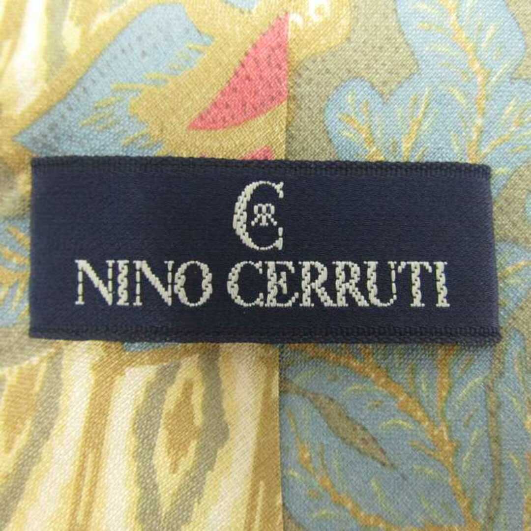 ニノセルッティ ブランドネクタイ 花柄 シルク イタリア製 PO  メンズ イエロー Nino Cerruti メンズのファッション小物(ネクタイ)の商品写真