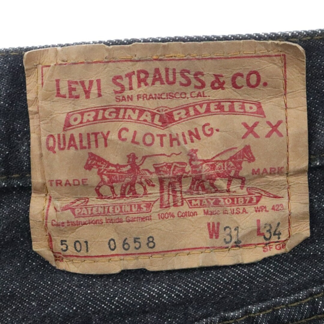 Levi's(リーバイス)のLevi's リーバイス 90S VINTAGE 501 0658 ボタン裏刻印524 ストレートデニムパンツ ブラック メンズのパンツ(デニム/ジーンズ)の商品写真