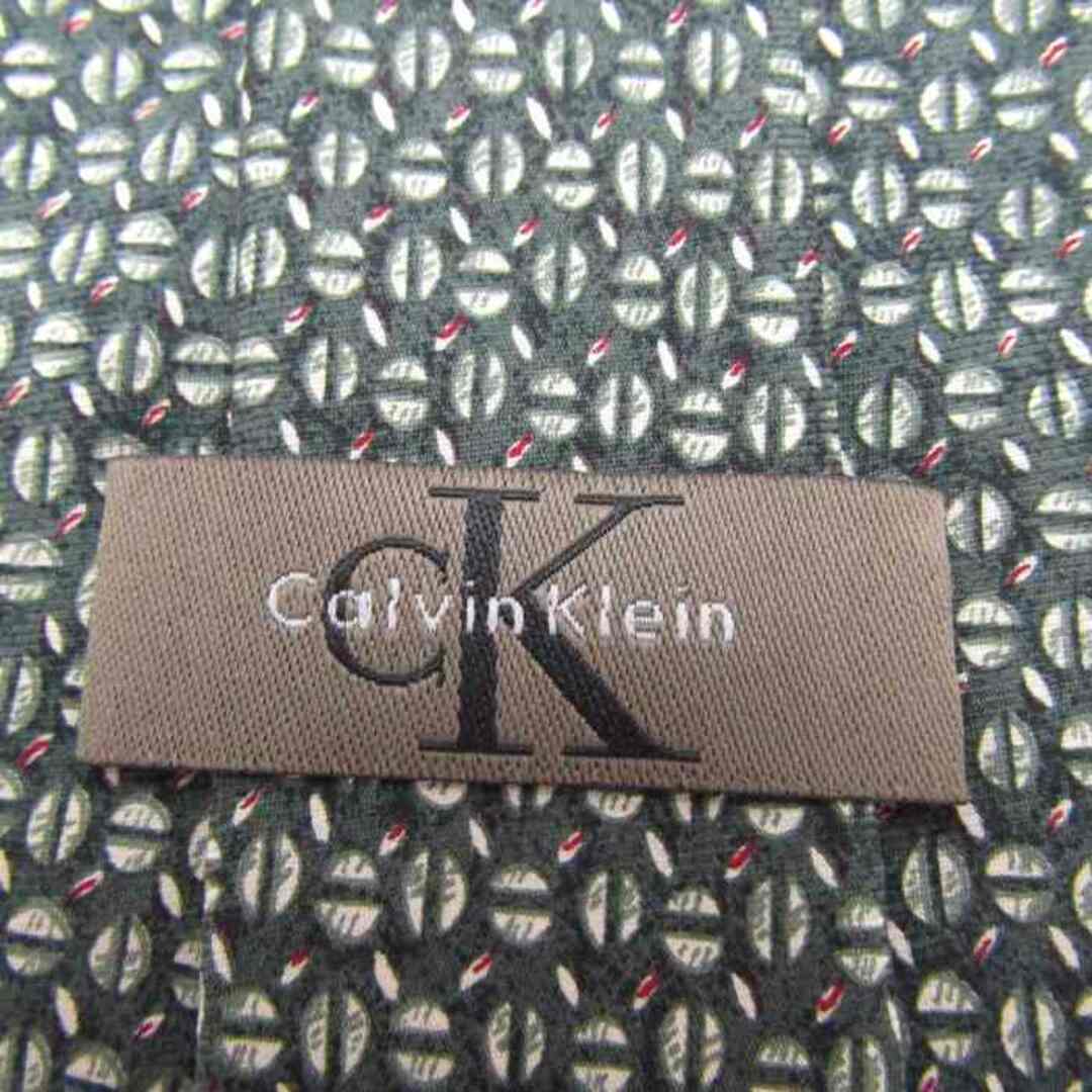 カルバンクライン ブランドネクタイ 総柄 シルク PO  メンズ グリーン Calvin klein メンズのファッション小物(ネクタイ)の商品写真