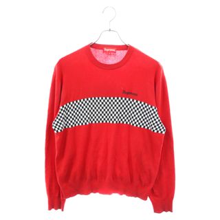 シュプリーム(Supreme)のSUPREME シュプリーム 18SS Checkered Panel Crewneck Sweater チェック切り替え ニット セーター レッド(ニット/セーター)