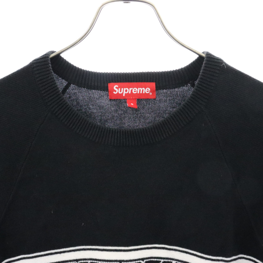 Supreme(シュプリーム)のSUPREME シュプリーム 18SS Striped Raglan Sweater フロントロゴ ニットセーター ブラック メンズのトップス(ニット/セーター)の商品写真