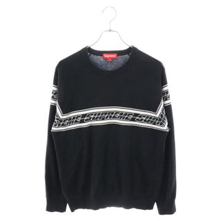 シュプリーム(Supreme)のSUPREME シュプリーム 18SS Striped Raglan Sweater フロントロゴ ニットセーター ブラック(ニット/セーター)