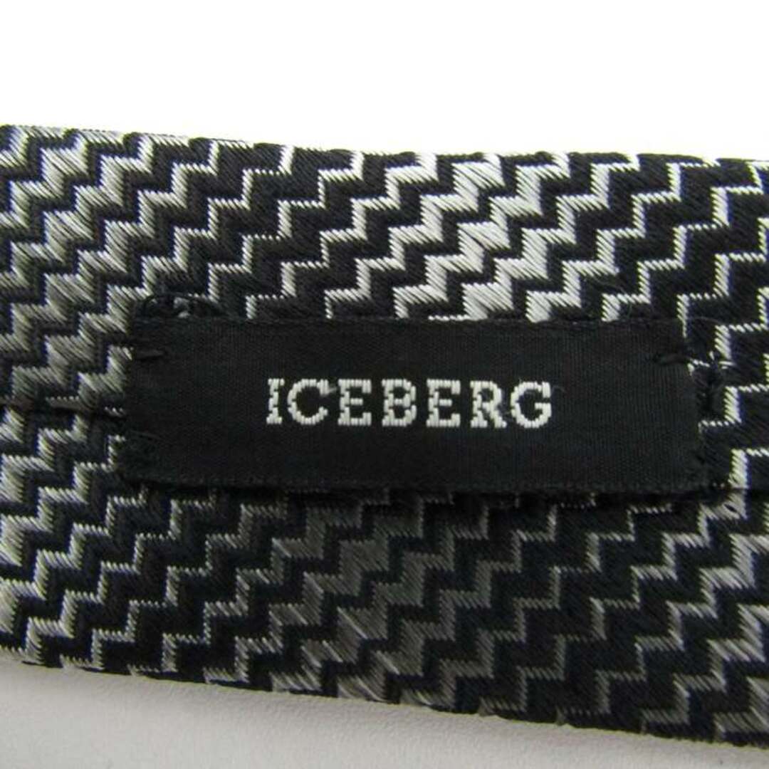 ICEBERG(アイスバーグ)のアイスバーグ ブランドネクタイ 総柄 シルク PO  メンズ ブラック ICEBERG メンズのファッション小物(ネクタイ)の商品写真