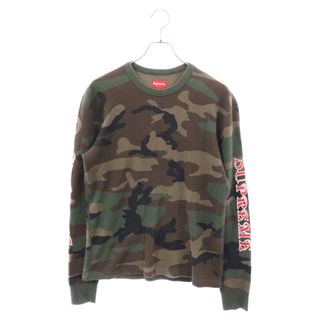 シュプリーム(Supreme)のSUPREME シュプリーム 17AW Sleeve Logo Waffle Thermal スリーブロゴ サーマル ロングスリーブ長袖Tシャツ カモフラ(スウェット)