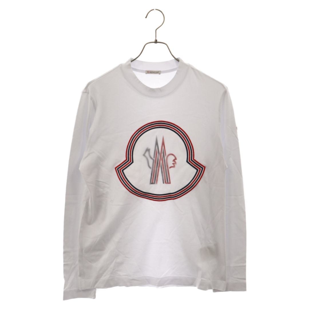 MONCLER(モンクレール)のMONCLER モンクレール 22SS L/S T-SHRTS フロントロゴデザイン 長袖Tシャツ ホワイト H10918D00005 メンズのトップス(Tシャツ/カットソー(七分/長袖))の商品写真