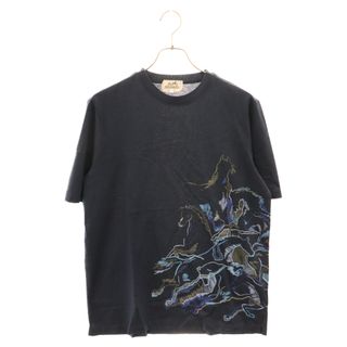 エルメス(Hermes)のHERMES エルメス ホースプリント 半袖Tシャツ カットソー ネイビー 21-5757(Tシャツ/カットソー(半袖/袖なし))