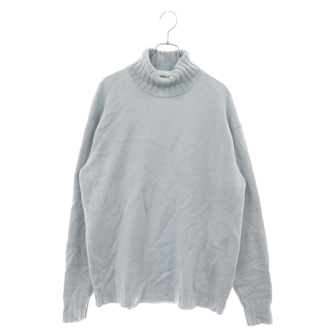 AURALEE(オーラリー)のAURALEE オーラリー 23AW WASHED FRENCH MERINO KNIT TURTLE メリノウールモヘア タートルネック 長袖 ニットセーター ブルー A23AT03SW メンズのトップス(ニット/セーター)の商品写真