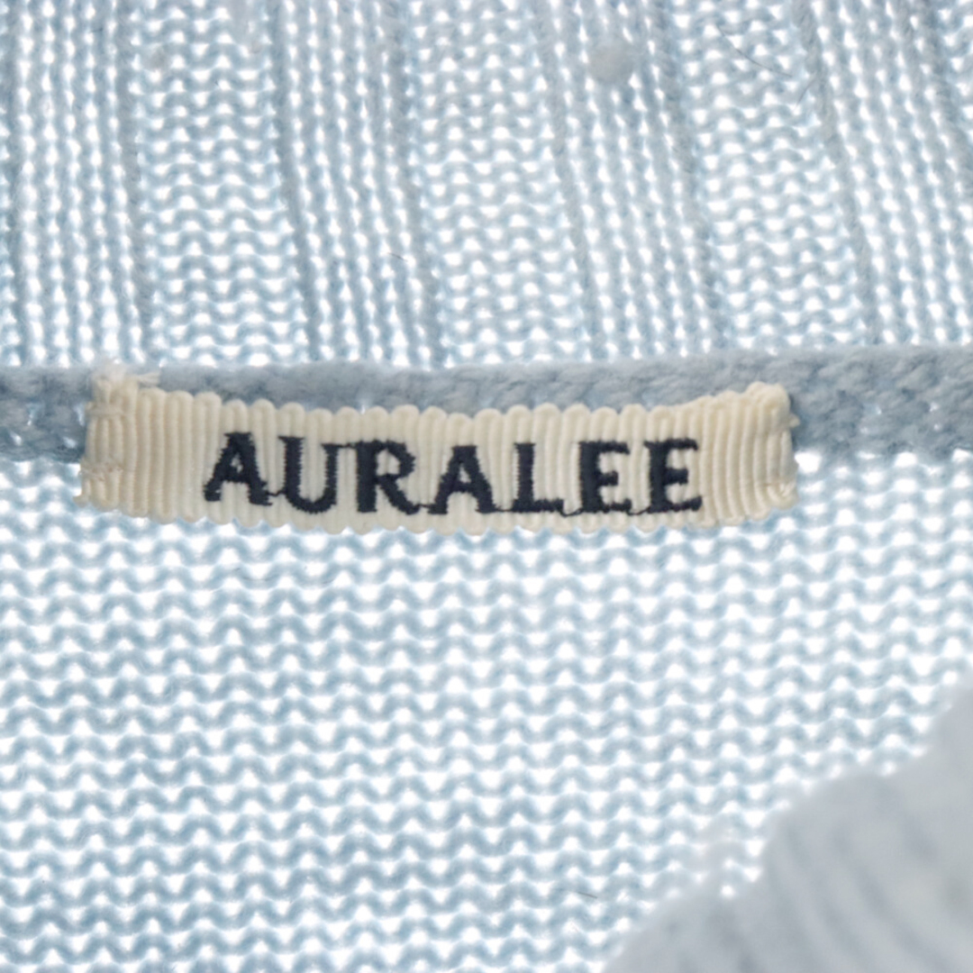 AURALEE(オーラリー)のAURALEE オーラリー 23AW WASHED FRENCH MERINO KNIT TURTLE メリノウールモヘア タートルネック 長袖 ニットセーター ブルー A23AT03SW メンズのトップス(ニット/セーター)の商品写真