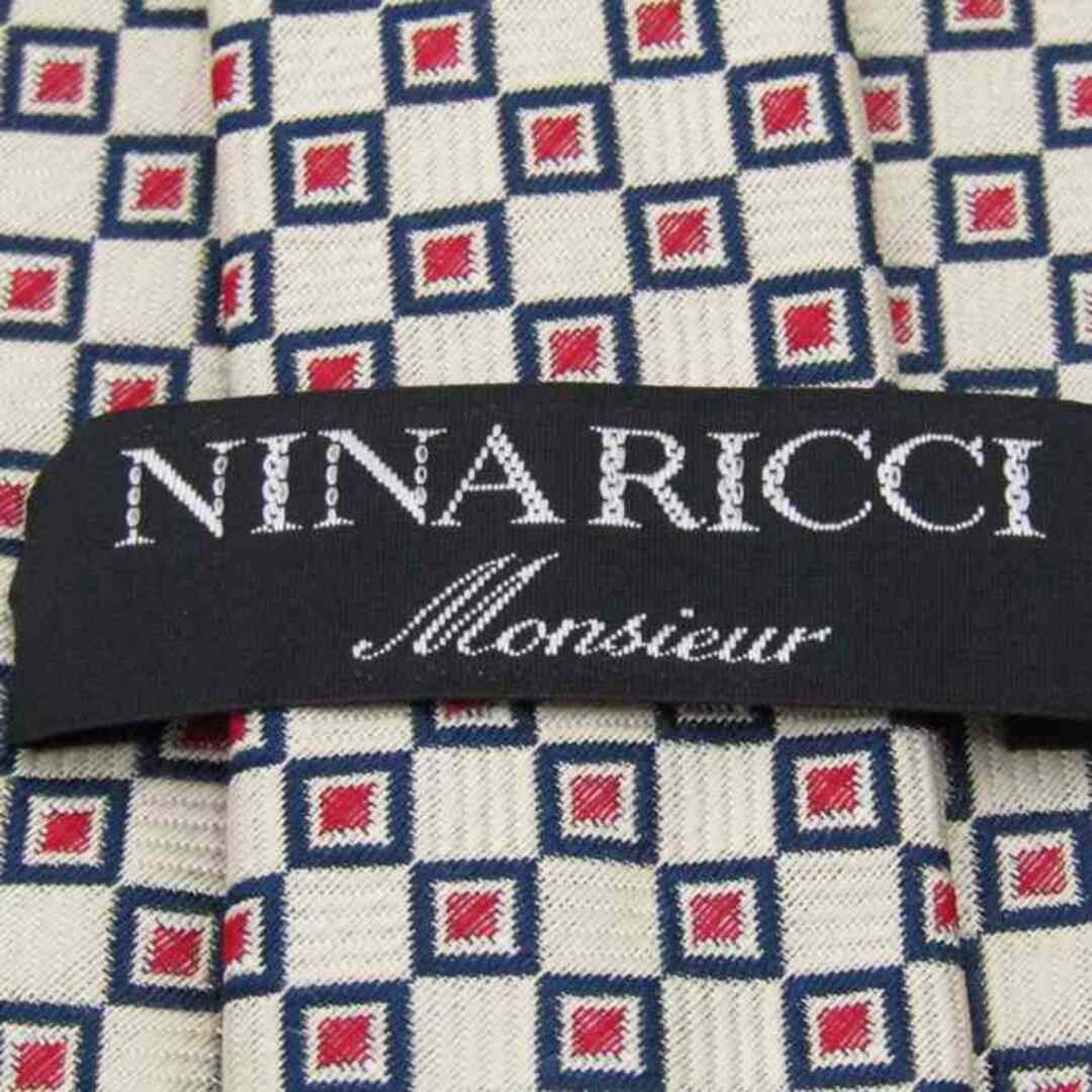 NINA RICCI(ニナリッチ)のニナリッチ ブランドネクタイ 総柄 シルク PO  メンズ ホワイト NINA RICCI メンズのファッション小物(ネクタイ)の商品写真