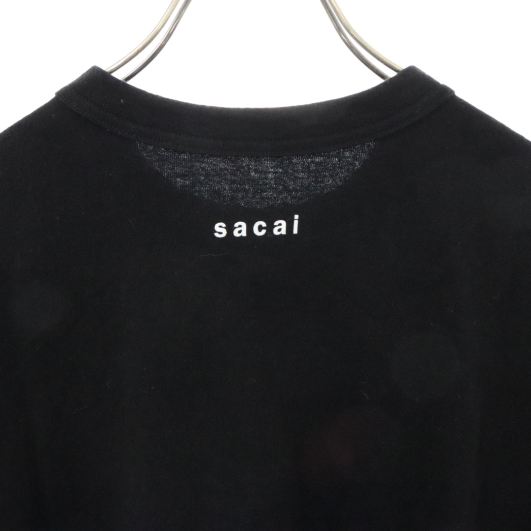 sacai(サカイ)のSacai サカイ フロントプリント サイドジップ 半袖Tシャツ カットソー ブラック 19-04443 メンズのトップス(Tシャツ/カットソー(半袖/袖なし))の商品写真