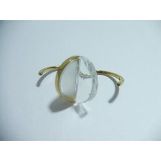 muroglass jewelry Two-tone Ring/clear-frosted glass/ムログラスジュエリー/リング/指輪 リング・指輪 ゴールド レディース 【中古】0-0824G▲(リング(指輪))