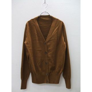 ドゥーズィエムクラス(DEUXIEME CLASSE)のDeuxieme Classe アパルトモン 19-080-560-0114-1-0 V/N Cardigan コットンシルク カーディガン ブラウン レディース ドゥーズィエムクラス【中古】0-1102T♪(カーディガン)