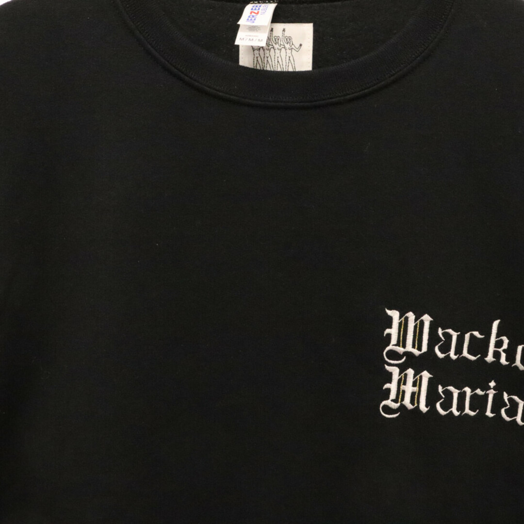 WACKO MARIA(ワコマリア)のWACKO MARIA ワコマリア CREW NECK SWEAT SHIRT 世界平和プロジェクト クルーネック スウェットシャツ トレーナー ブラック 23FW-WMC-SS16 メンズのトップス(スウェット)の商品写真