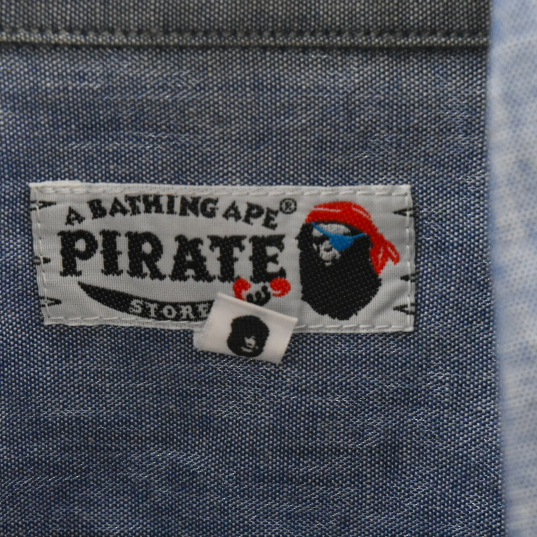 A BATHING APE(アベイシングエイプ)のA BATHING APE アベイシングエイプ コットン エイプヘッドプリント 長袖シャツ インディゴ 4910-131-008 メンズのトップス(シャツ)の商品写真