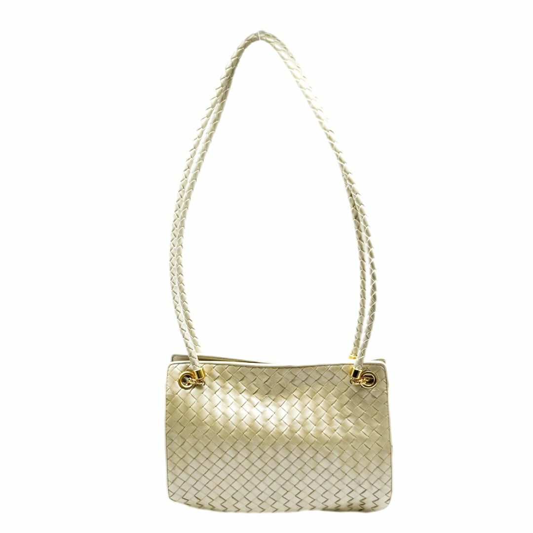 Bottega Veneta(ボッテガヴェネタ)のBOTTEGA VENETA ボッテガ ヴェネタ ショルダー バッグ ヴィンテージ オールド イントレチャート シャンパンゴールド アイボリー ゴールド金具 G金具 レディース レディースのバッグ(ショルダーバッグ)の商品写真