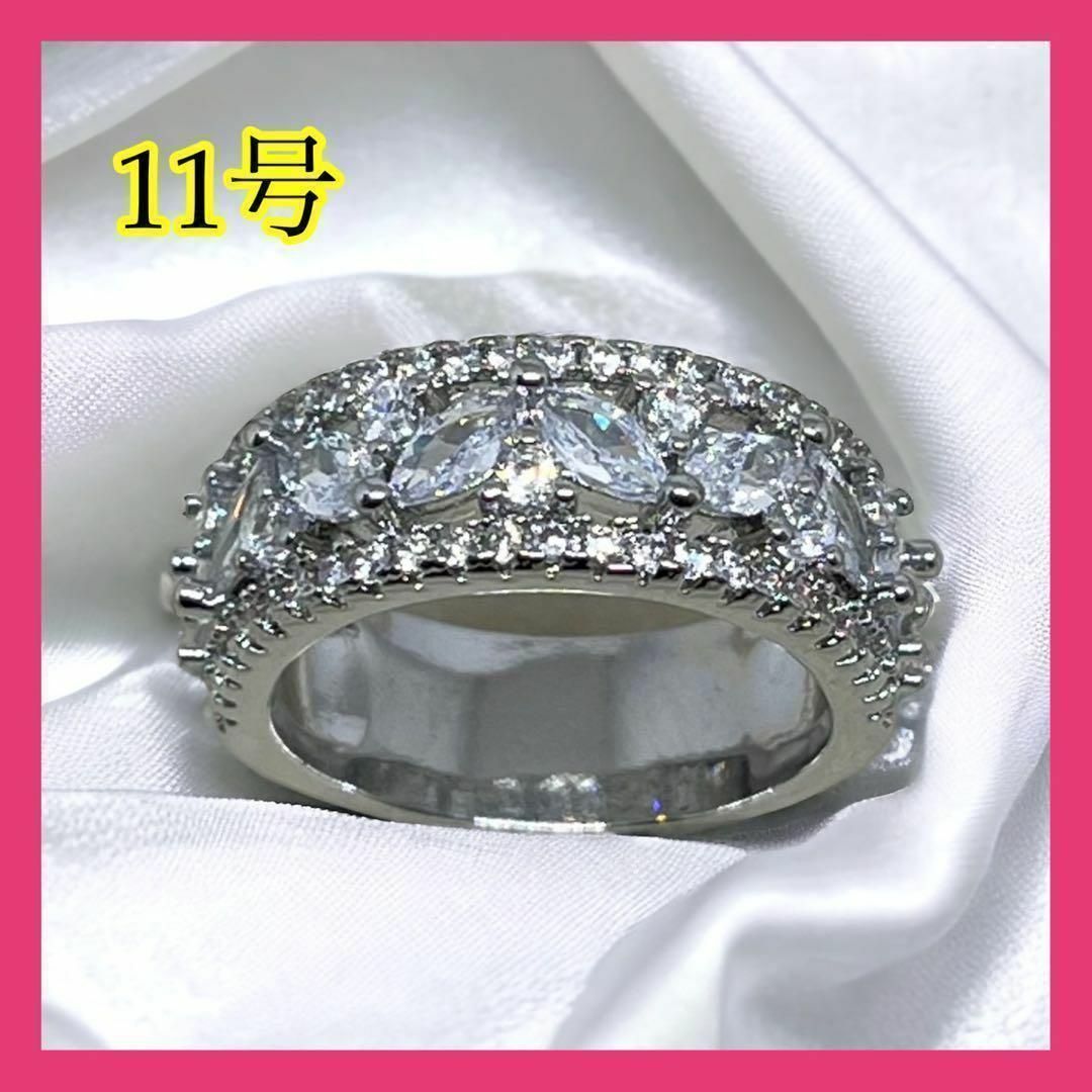 096b5 シルバー　リング　指輪　韓国アクセサリー　ジュエリー　ジルコニア レディースのアクセサリー(リング(指輪))の商品写真