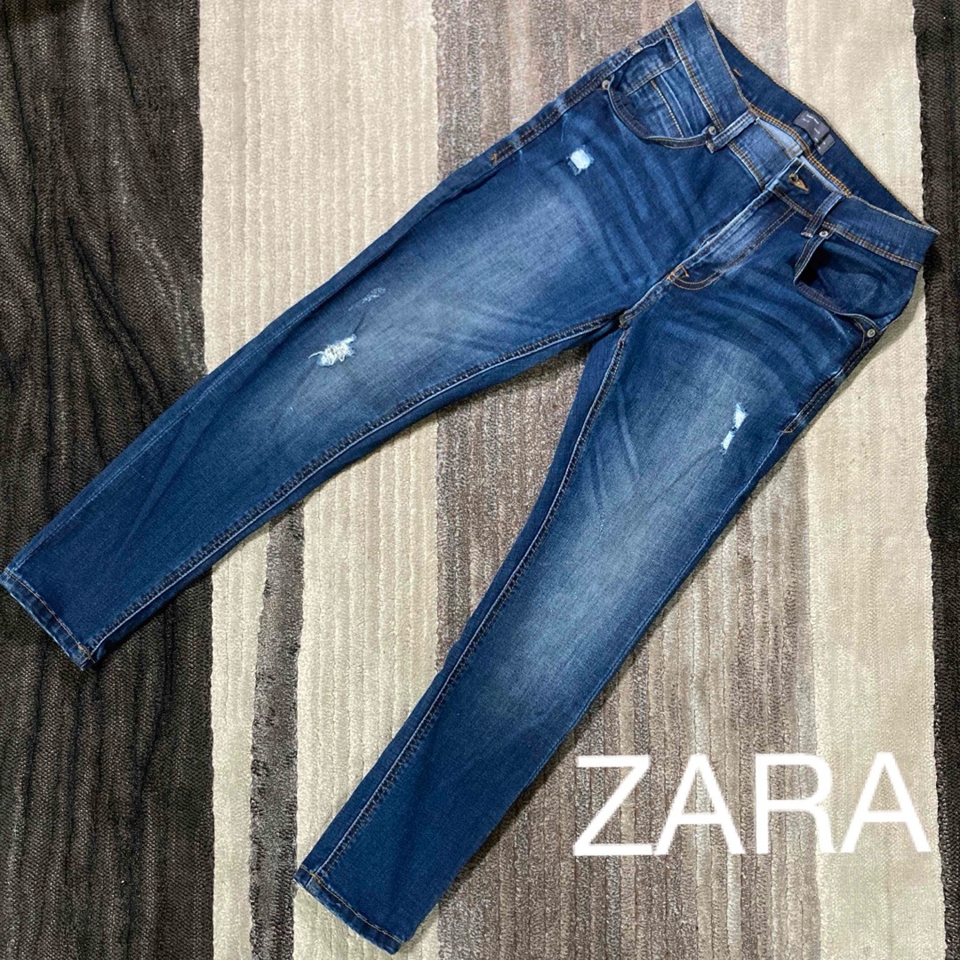 ZARA(ザラ)の【送料無料】ZARA MAN ザラ　デニム　ジーンズ　スキニー　ダメージ　30 メンズのパンツ(デニム/ジーンズ)の商品写真