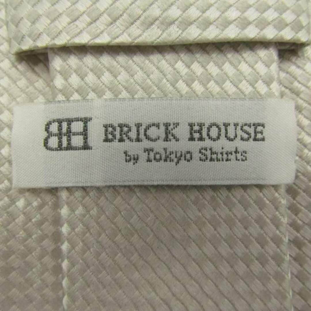 ブリックハウス ブランドネクタイ 総柄 シルク PO  メンズ ホワイト BRICK HOUSE メンズのファッション小物(ネクタイ)の商品写真
