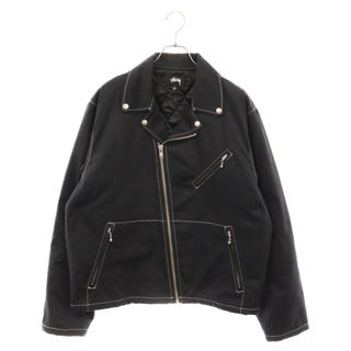 ステューシー(STUSSY)のSTUSSY ステューシー 23SS TWILL MOTO ZIP JACKET ツイルライダースジャケット ネイビー 115699(フライトジャケット)