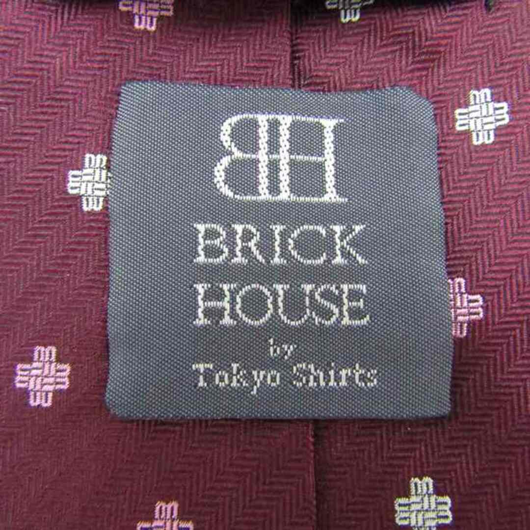 ブリックハウス ブランドネクタイ 総柄 シルク PO  メンズ ワインレッド BRICK HOUSE メンズのファッション小物(ネクタイ)の商品写真