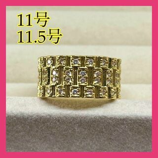 099b5ゴールド　リング　指輪　韓国アクセサリー　ジュエリー　ジルコニア　石(リング(指輪))