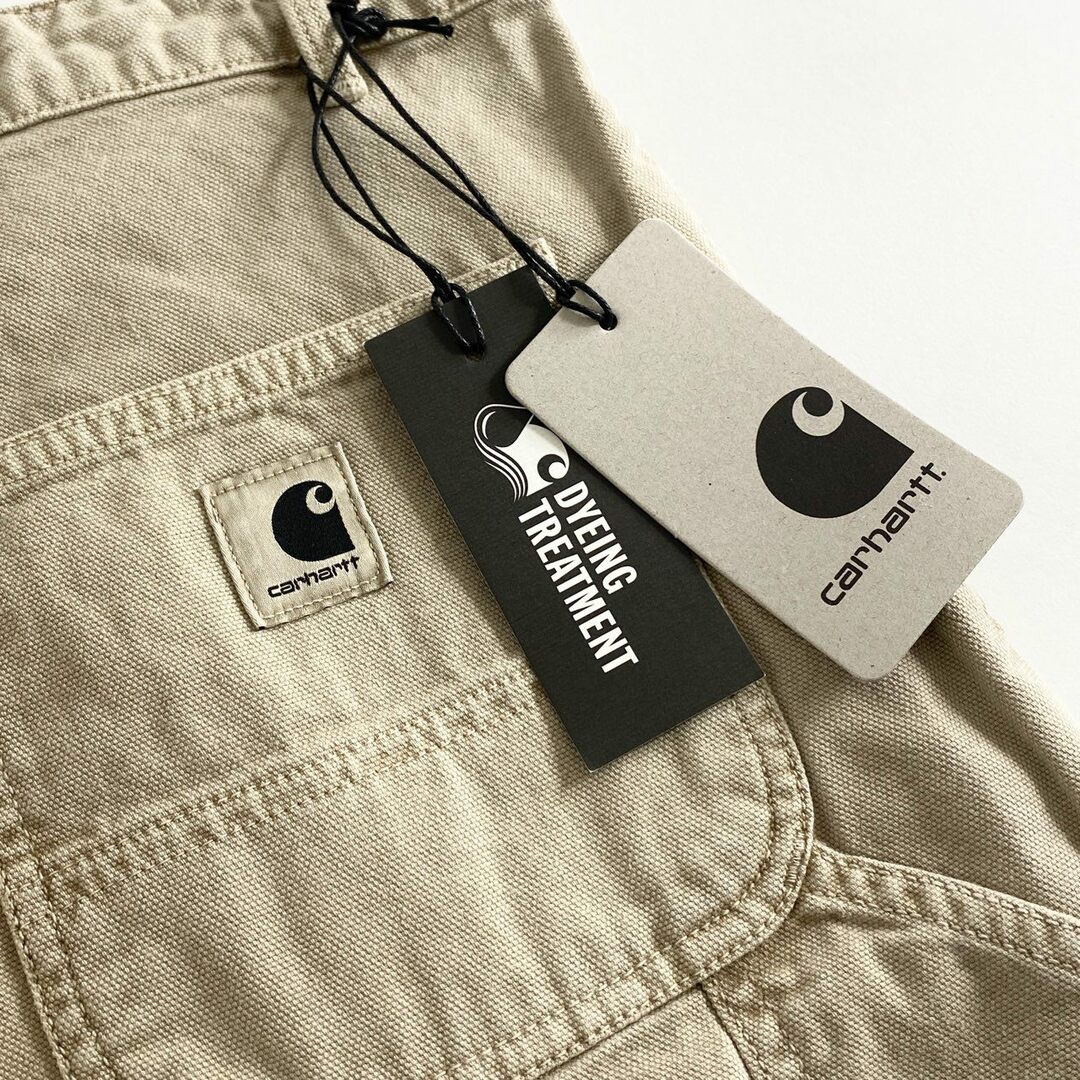 carhartt(カーハート)の67e12 《未使用保管品》 タグ付 Carhartt WIP カーハート ダブルアイピ― Plerce Pant Straight ウィメンズ ピアス パンツ ストレート ペインターパンツ ワーク ボトムス I030289 w29 ベージュ コットン レディースのパンツ(ワークパンツ/カーゴパンツ)の商品写真