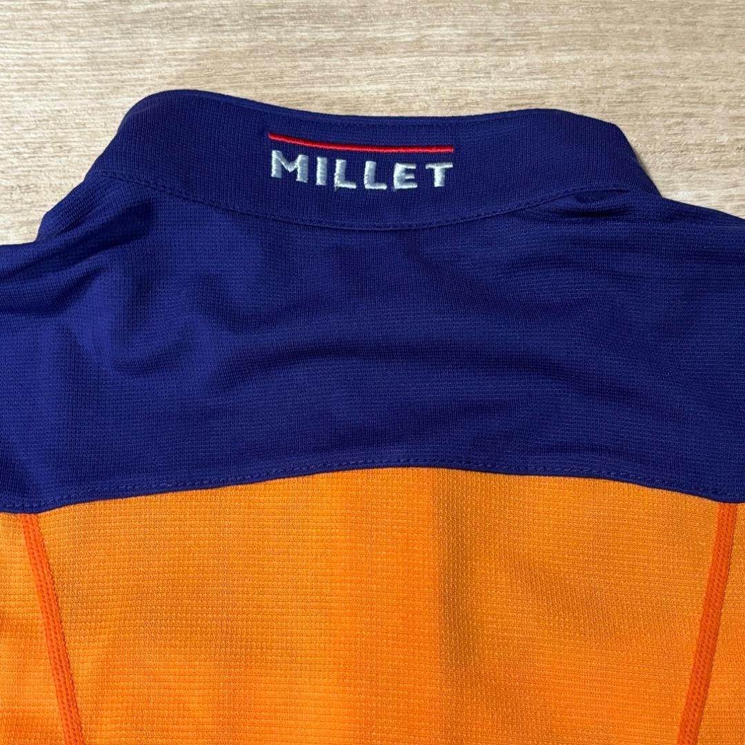 MILLET(ミレー)のMILLET ミレー　ハーフジップ　半袖　М オレンジ　アウトドア　90サイズ レディースのトップス(シャツ/ブラウス(半袖/袖なし))の商品写真