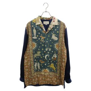 Gucci - GUCCI グッチ Stain Docking L/S Shirt サテン切替 長袖シャツ オレンジ/ブルー 595375 ZACYY