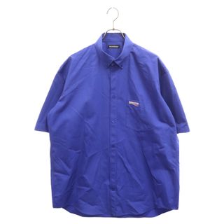 バレンシアガ(Balenciaga)のBALENCIAGA バレンシアガ Campaign Logo S/S Shirt キャンペーンロゴ刺繍 半袖シャツ ブルー 621962 TIM40(シャツ)