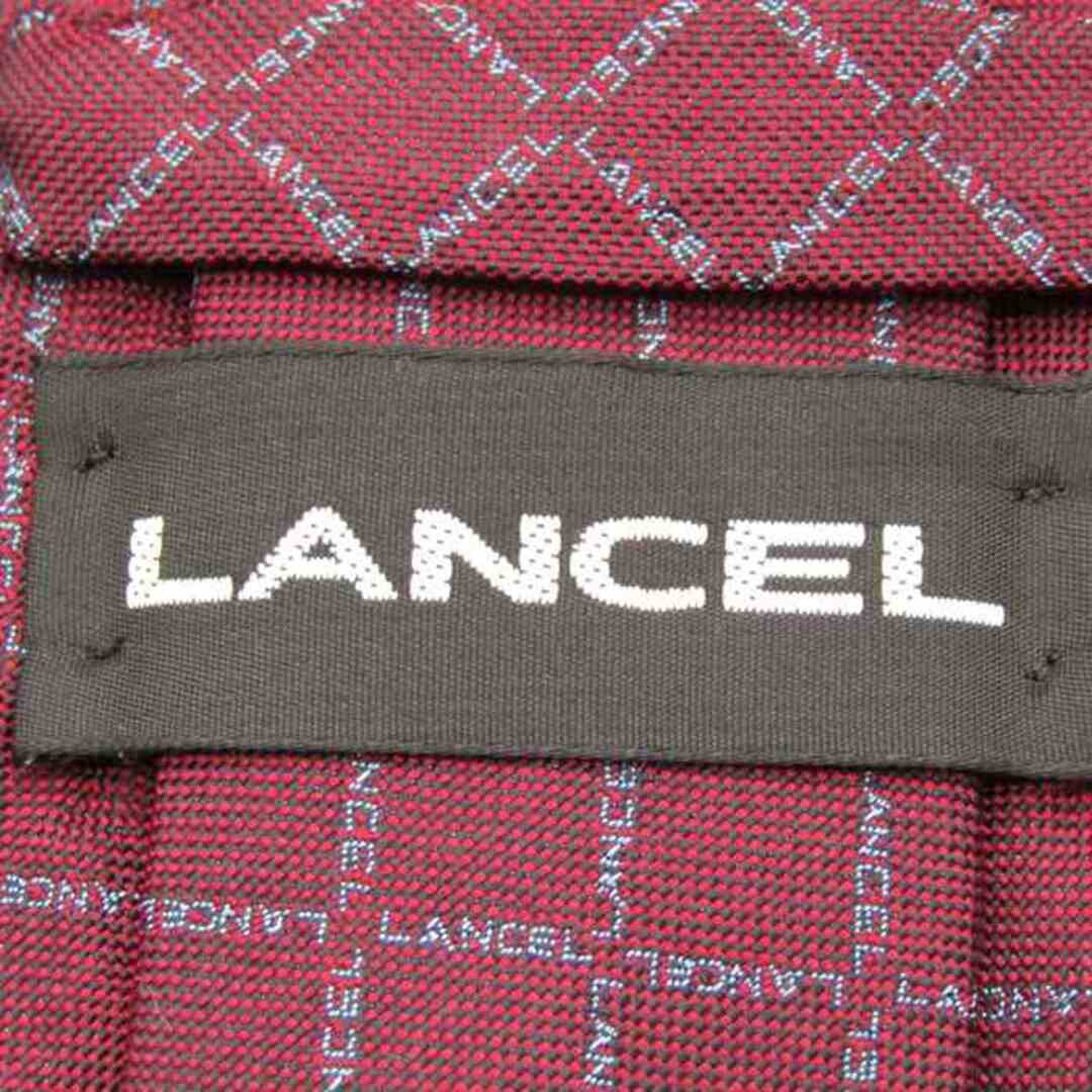 LANCEL(ランセル)のランセル ブランドネクタイ チェック柄 シルク PO  メンズ レッド LANCEL メンズのファッション小物(ネクタイ)の商品写真