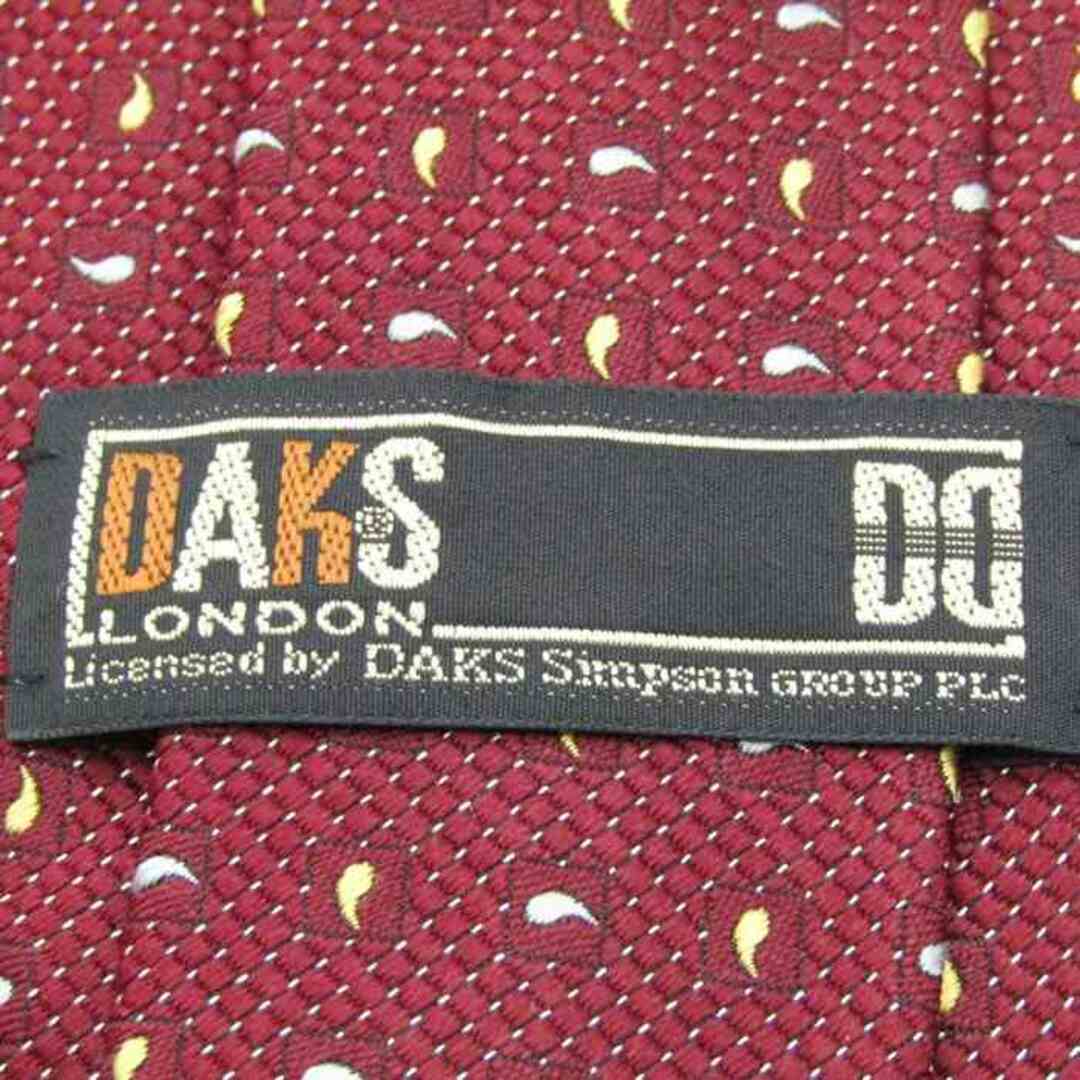 DAKS(ダックス)のダックス ブランドネクタイ 総柄 シルク 日本製 PO  メンズ レッド DAKS メンズのファッション小物(ネクタイ)の商品写真