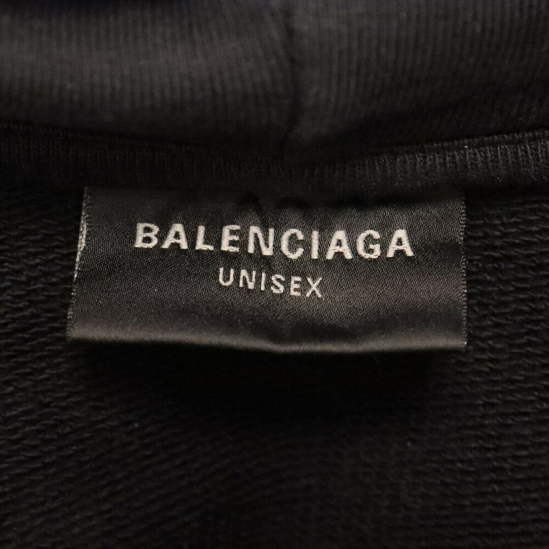 Balenciaga(バレンシアガ)のBALENCIAGA バレンシアガ 23AW パリス ムーン デストロイ加工 オーバーサイズ ポケット プルオーバーパーカー ブラック 744462 TQUX7 メンズのトップス(パーカー)の商品写真