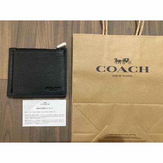 新品　COACH  マネークリップ　二つ折り財布　ブラック