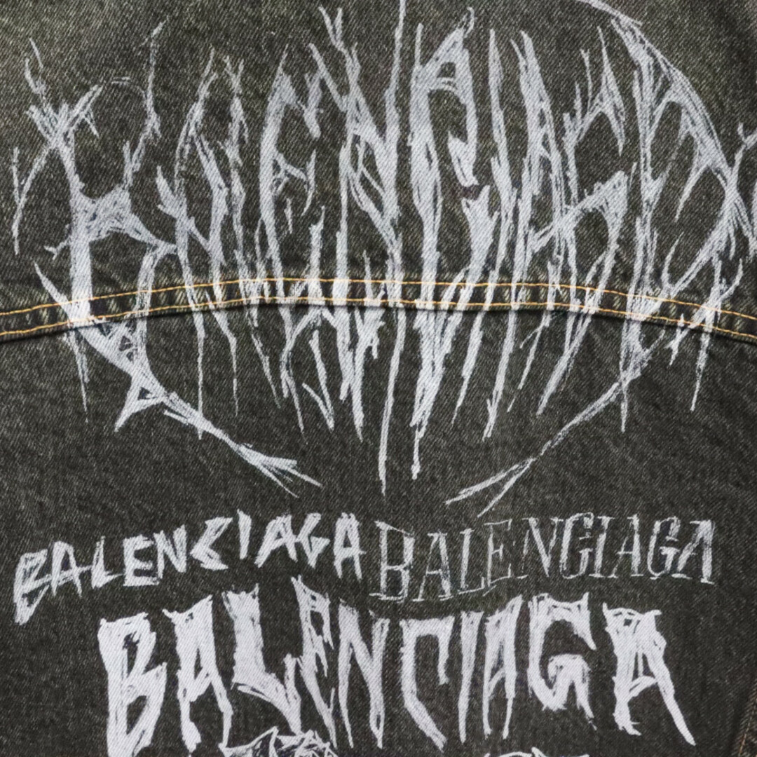 Balenciaga(バレンシアガ)のBALENCIAGA バレンシアガ 24SS LARGE FIT JACKET WASHED BLACK PAGODA 773804 TBP47 メタルロゴ ラージフィットデニムジャケット ブラック メンズのジャケット/アウター(Gジャン/デニムジャケット)の商品写真