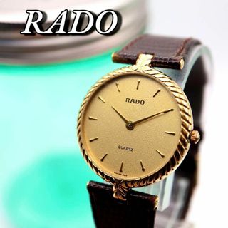 ラドー(RADO)の美品！RADO ラウンド ゴールド クォーツ レディース腕時計 569(腕時計)