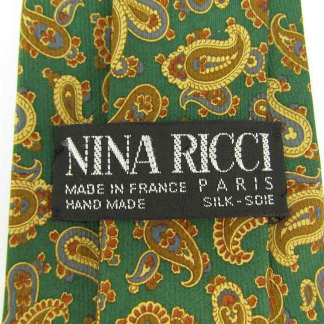 NINA RICCI(ニナリッチ)のニナリッチ ブランドネクタイ ペイズリー柄 シルク フランス製 PO  メンズ グリーン NINA RICCI メンズのファッション小物(ネクタイ)の商品写真