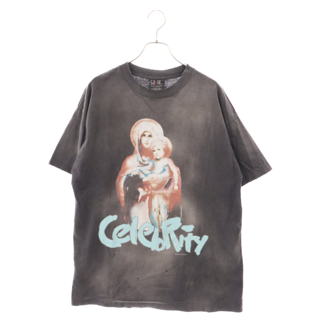 SAINT MICHAEL セントマイケル 24SS×SHERMER ACADEMY SA_SS TEE/CELEBRITY シャーマーアカデミー セレブリティ マリアプリント ダメージ加工半袖Tシャツ グレー SM-YS8-0000-C39 メンズのトップス(Tシャツ/カットソー(半袖/袖なし))の商品写真