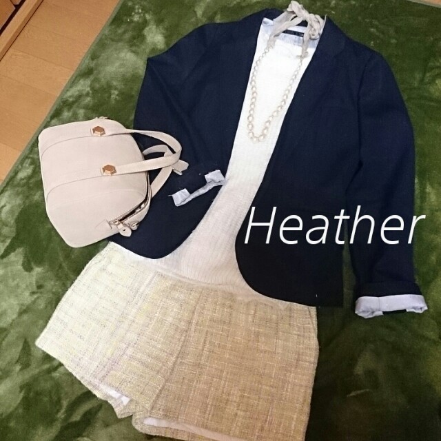 heather(ヘザー)の送料込み＊ネイビーテーラードジャケット レディースのジャケット/アウター(テーラードジャケット)の商品写真