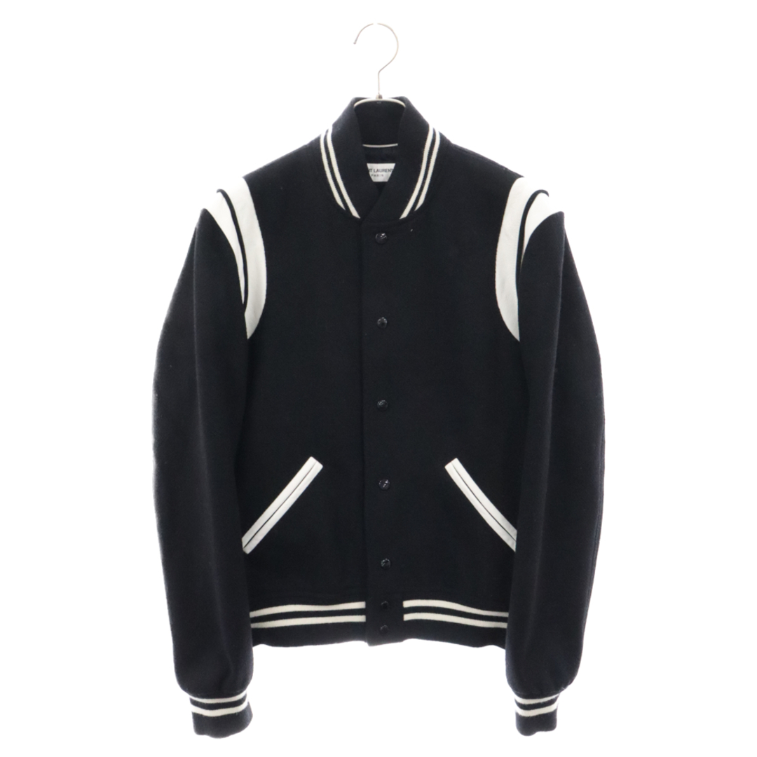 Saint Laurent(サンローラン)のSAINT LAURENT PARIS サンローランパリ 20AW TEDDY JACKET テディ ジャケット レザー トリム スタジャン ブラック 354718 Y180W メンズのジャケット/アウター(スタジャン)の商品写真