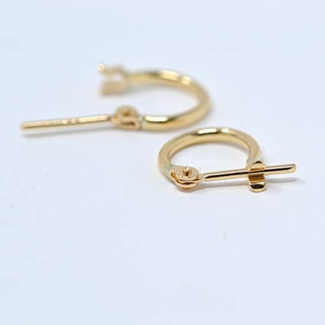 フープピアス フープ K18 パイプサイズ 1mm × 8mm 18金 ゴールド レディースのアクセサリー(その他)の商品写真