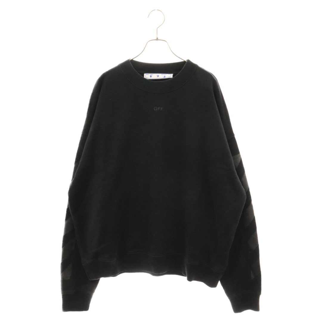 OFF-WHITE(オフホワイト)のOFF-WHITE オフホワイト 21AW RUBBER ARROW SKATE CREWNECK ラバーアローロゴ クルーネックスウェットトレーナー OMBA054F21FLE007 ブラック メンズのトップス(スウェット)の商品写真