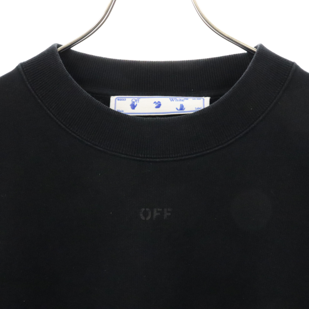 OFF-WHITE(オフホワイト)のOFF-WHITE オフホワイト 21AW RUBBER ARROW SKATE CREWNECK ラバーアローロゴ クルーネックスウェットトレーナー OMBA054F21FLE007 ブラック メンズのトップス(スウェット)の商品写真