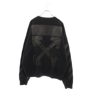 OFF-WHITE オフホワイト 21AW RUBBER ARROW SKATE CREWNECK ラバーアローロゴ クルーネックスウェットトレーナー OMBA054F21FLE007 ブラック